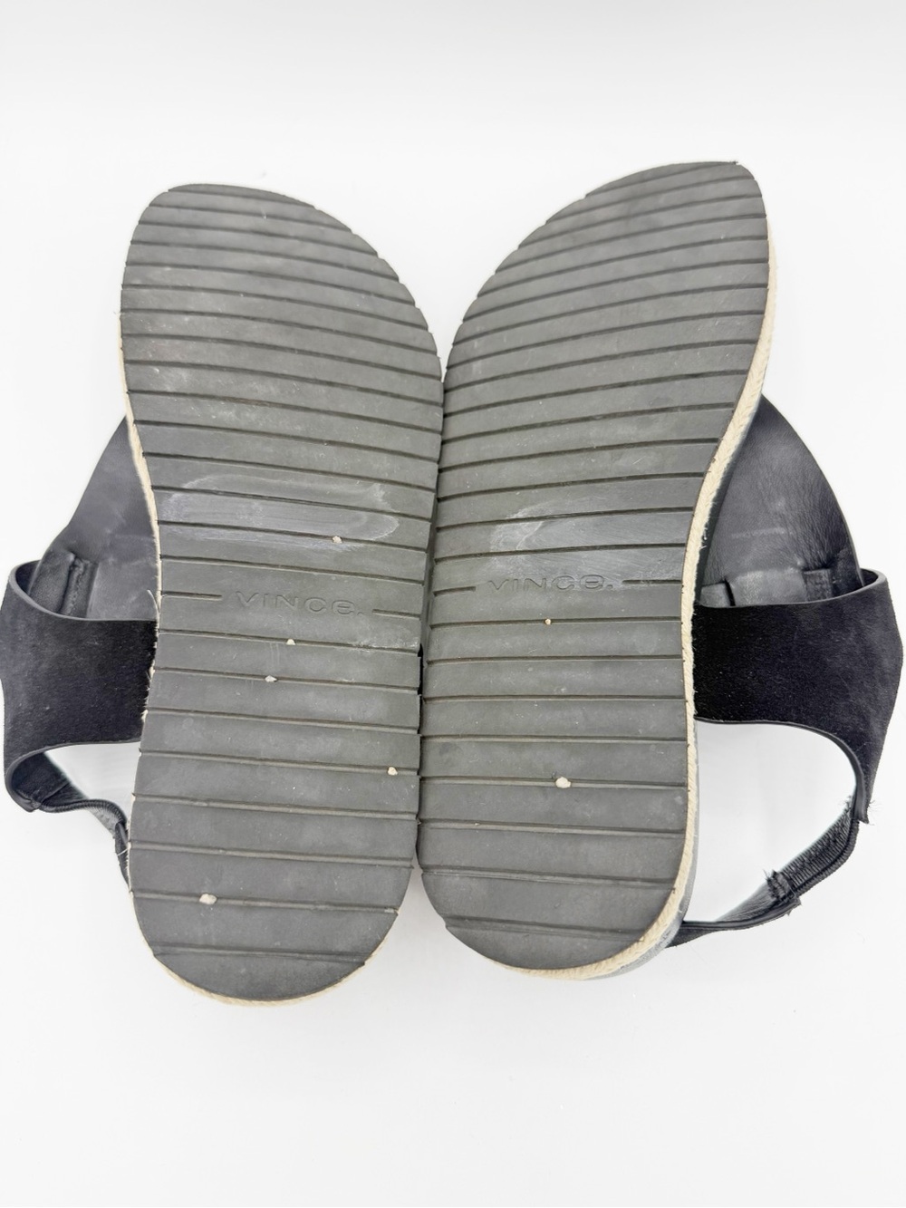 Vince Flint Suede Platform Black Thong Sandals - Picture 7 of 8